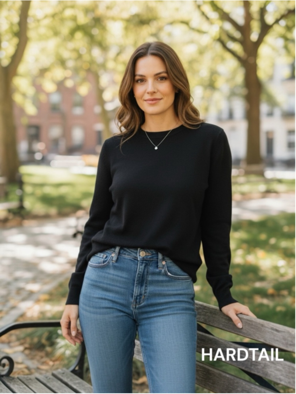 Women's Hard Tail Navy Blue Crew Neck T Shirt top M